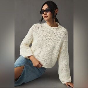 Anthropologie cropped Mock Neck Sweater